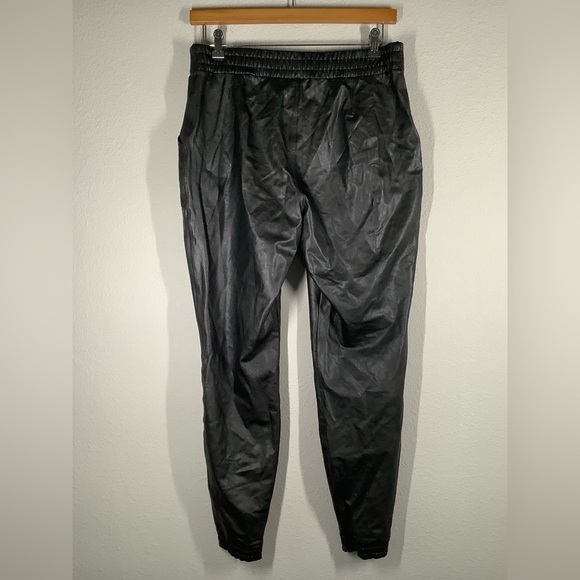 SPANX Faux Leather Jogger Pants XL Black Pockets Pull-On Streetwear Minimalist - Picture 9 of 10